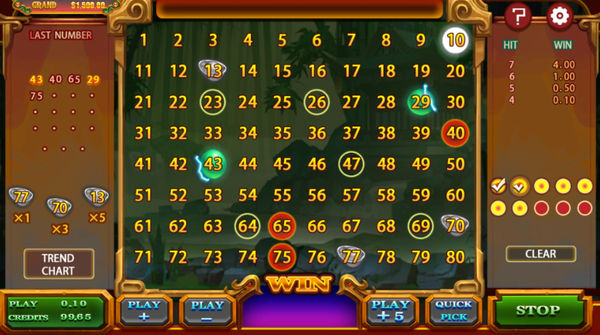 Panda Master keno game