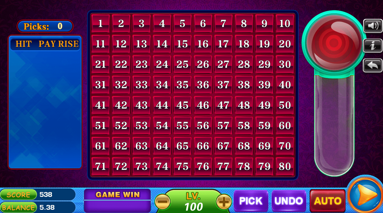 Vblink keno game