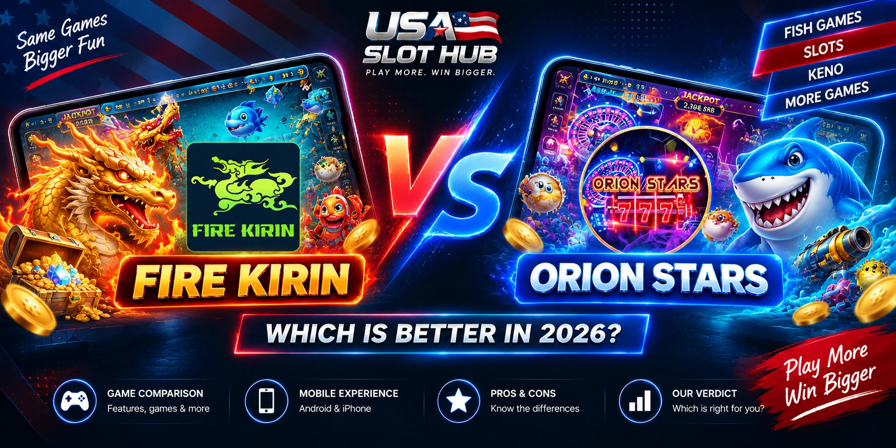 Fire Kirin vs Orion Stars Which Is Better in 2026 - USA Slot Hub